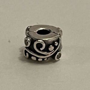 Pandora Sterling Silver Clear CZ Tendril Vine Clip Charm